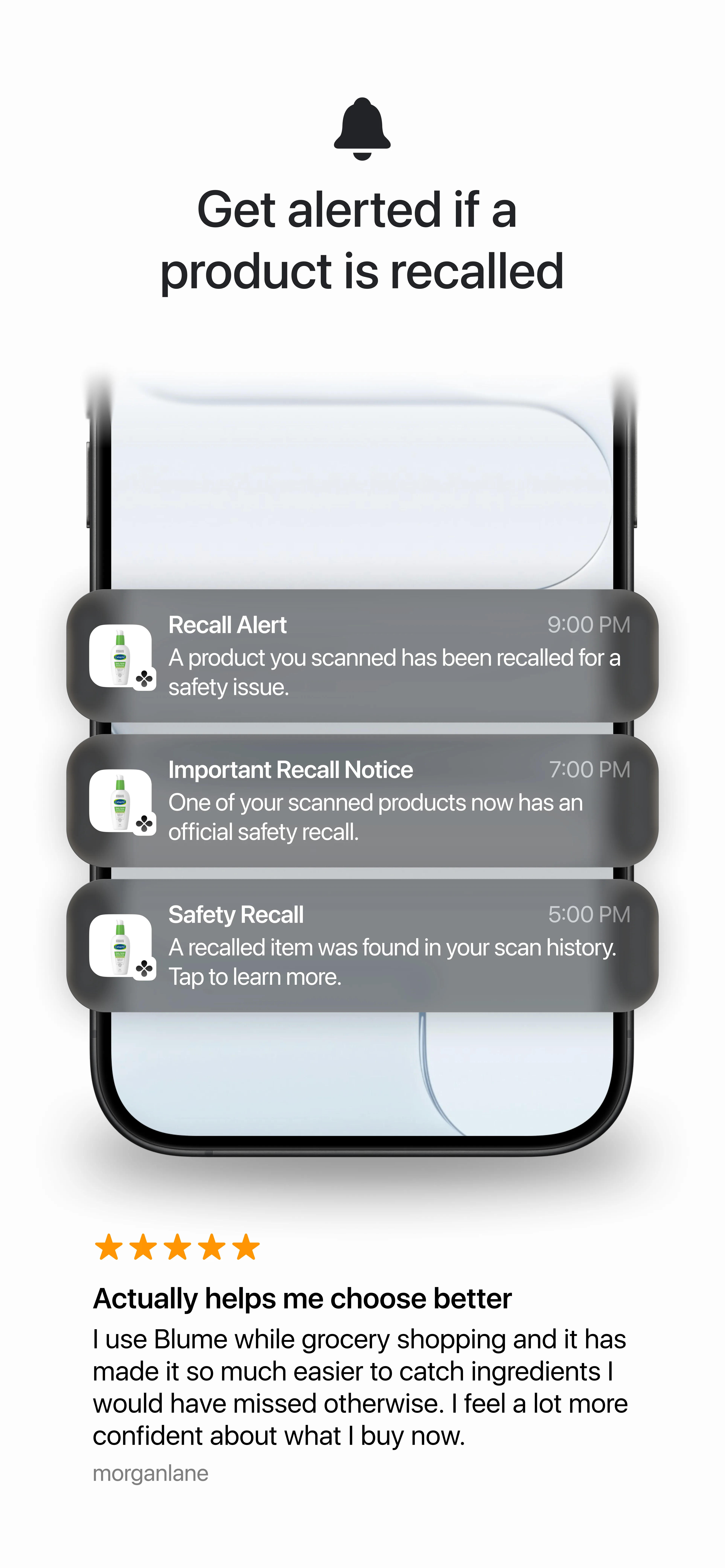 Get alerted if a product is recalled
